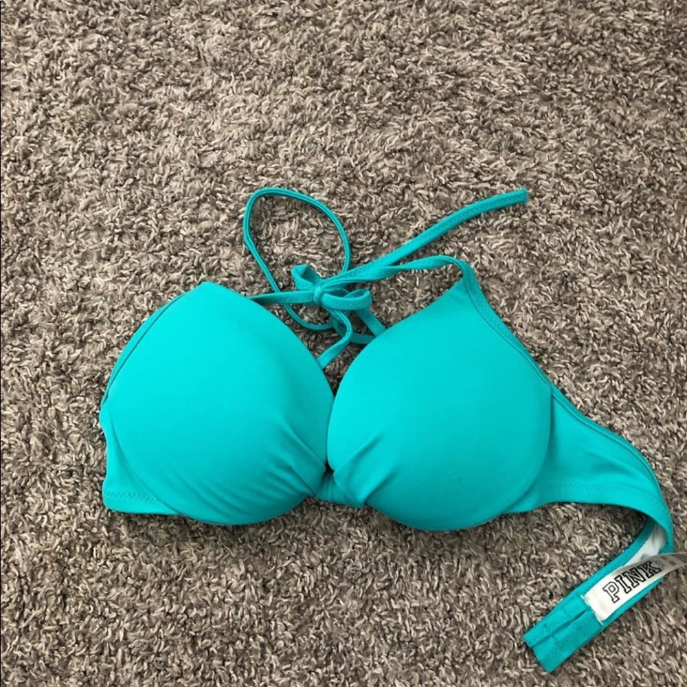 teal push up vs PINK bathing suit top